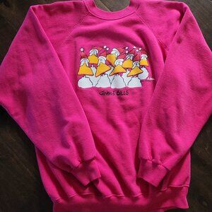 Vintage 80s Christmas Sweater Ducks Jingle Bills Size XL John Baron  Duck